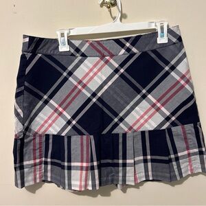 Lady Hagen Golf Skirt Women’s 10 Blue Pink & White Plaid Skort Shorts Athleisure